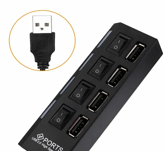 4 port USB Hub Hi-Speed USB 2.0 with Power LEDs