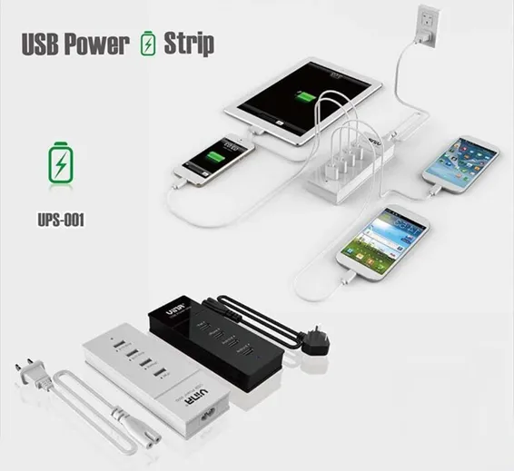 4 Ports 5A USB Charger Device 2+1+1+1 Ampere