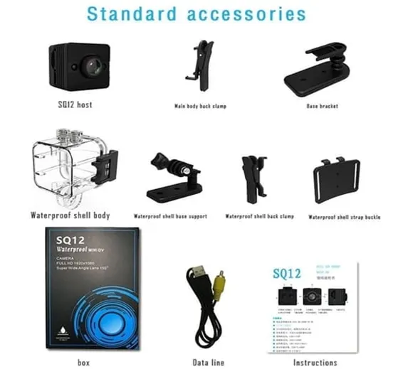 Spy DVR 1080P Waterproof Camcorder HD Mini Camera SQ12