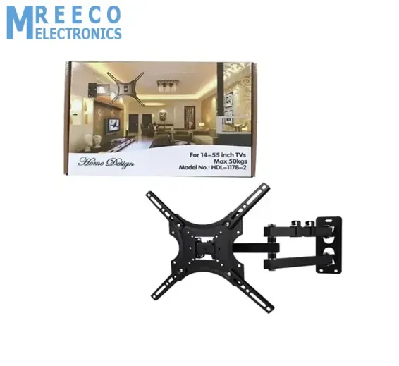 Home Design LCD Wall Mount Bracket For 14-55 Inch TVs Universal Plasma LED Tilt Bracket HDL 117B 2 Black