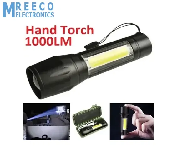 Portable Mini 2 in 1 LED flasht light 1000 lumens 3Modes USB Rechargeable LED Torch Light