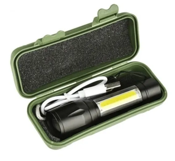 Portable Mini 2 in 1 LED flasht light 1000 lumens 3Modes USB Rechargeable LED Torch Light