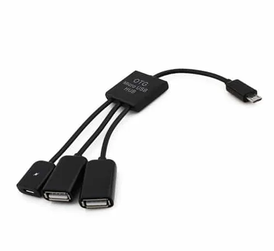 3 Port Micro USB 2.0 To OTG Hub Converter Extender Adapter Cable