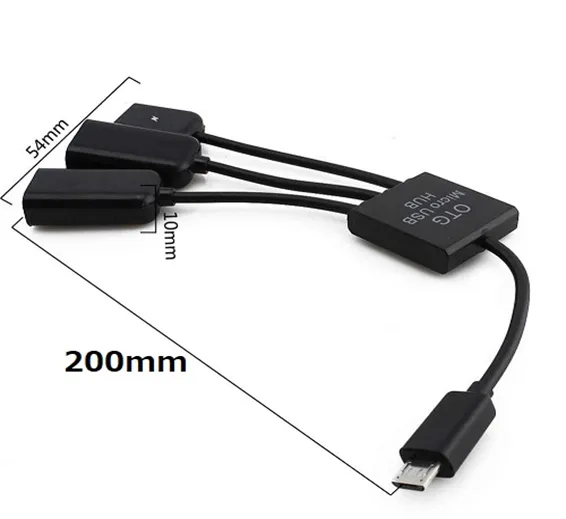 3 Port Micro USB 2.0 To OTG Hub Converter Extender Adapter Cable