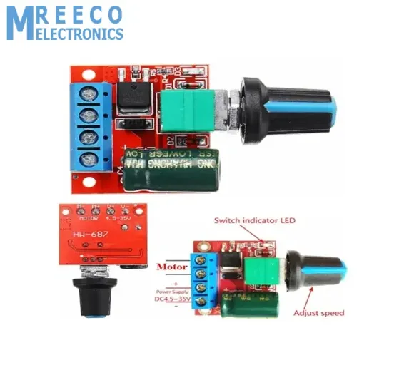 HW-687 5A Mini DC Motor PWM Speed Controller Module DC Dimmer