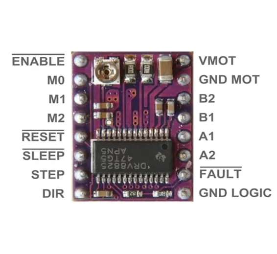 DRV8825 Stepper Motor Driver with Aluminum Heat Sink