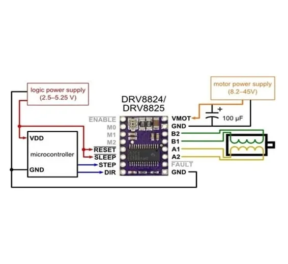 DRV8825 Stepper Motor Driver with Aluminum Heat Sink