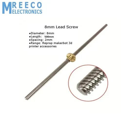 Threaded Rod Lead Screw 8mm 500mm