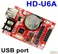 USB Port Single Double Color LED Display Controller Card HD-U6A