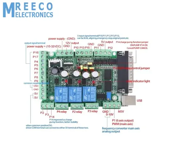 4 Axis 6 Axis CNC Breakout Board Stepper Motor Driver MACH3V2.1-L Adapter Controller