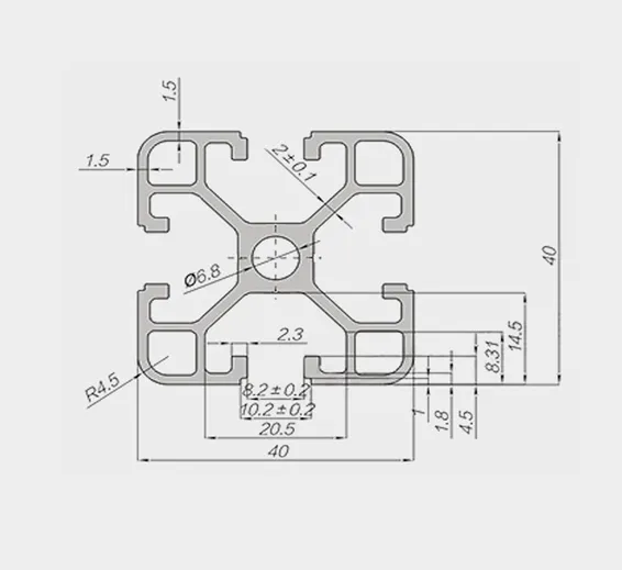 4040 Aluminium Profile Aluminium Extrusion For CNC And 3D Printer 1 Meter Color Black/Silver