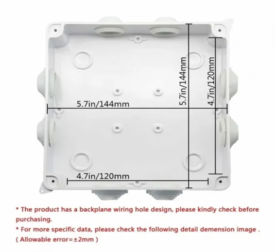 ABS Plastic Dust Proof Junction Box Universal Electrical Project Enclosure White 150mmx150mmx70mm