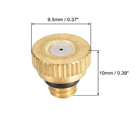 0.6mm Orifice Dia 9mm Long Brass Mist Nozzle