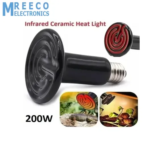 Mini Infrared Ceramic Heating Bulb 200W 220V Best Heating Element Light For DIY Egg Incubator Reptile Pets