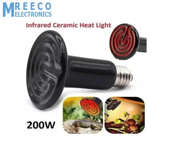 Infrared Ceramic Heating Bulb 200W 220V Best Heating Element Light For DIY Egg Incubator Reptile Pets