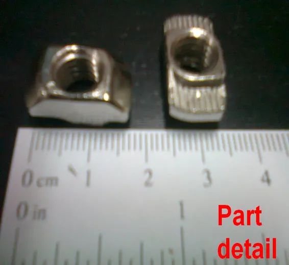 40xM8 T Nuts T NUT Sliding T Nut Hammer Drop In Nut Fasten Connector M8 Series Length19.5mm Width 8mm Hight 7.5mm