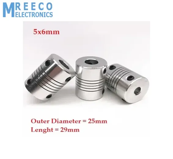 5x6mm Flexible Coupling Shaft With 25mm Outer Diameter