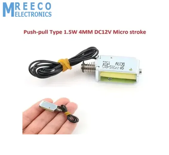 Micro Electromagnet DC12V 1.5W 4MM Stroke Through Push Pull Type Solenoid Electromagnet