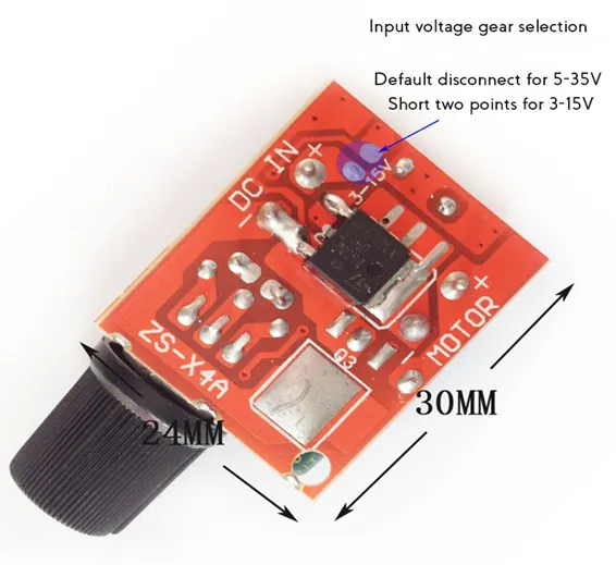Mini DC Motor PWM Governor Speed Controller Switch Regulator 3V6 12 24 35V 90W Ultra Small LED Light Modulator 5A 10khz