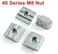 40 Series M8 T Slot Nut Sliding Nut for 4040 Aluminum Extrusion Hammer Head Drop In Connector