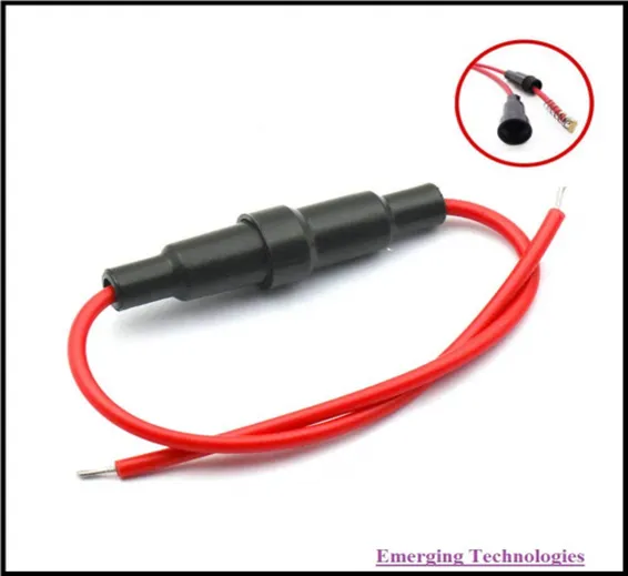 In-line Auto Fuse Holder with Wire For 20mm x 5mm Fuse