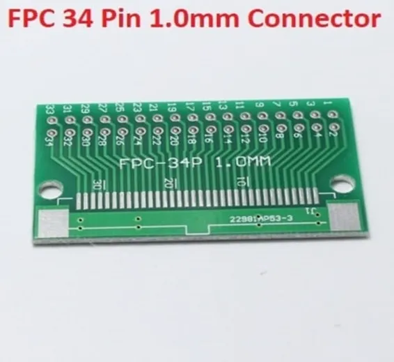 FPC FFC 34 Pin 1.0mm 0.5mm Pitch Adapter Plate Connector PCB Board SMD Converter