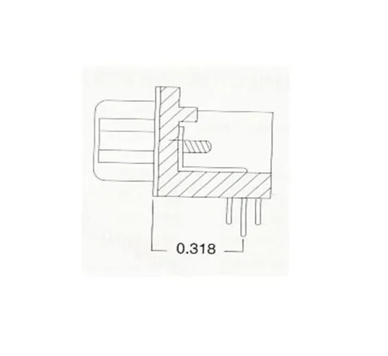 DB15 Female Right Angle Connector 0.318 DB 15SR PCB Mounting 15 Pin 2 Rows Connector