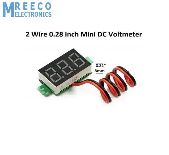 Two wire 0.28 Inch LED Mini DC Voltmeter Digital Display Voltage Tester Meter