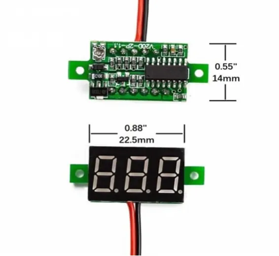 Two wire 0.28 Inch LED Mini DC Voltmeter Digital Display Voltage Tester Meter