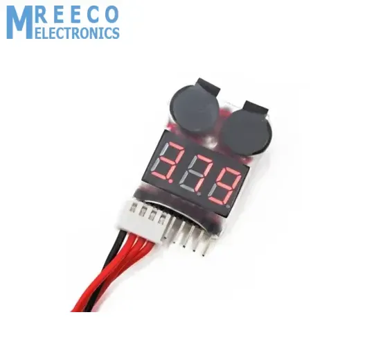 LiPo Buzzer Battery Voltage Indicator Volt Meter Battery Level Tester 1S-8S with Buzzer In Pakistan