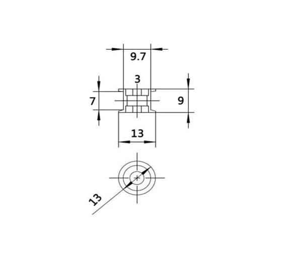 16T-6-3mm GT2 Idler Series 16T 3mm Aluminum Belt Pulley