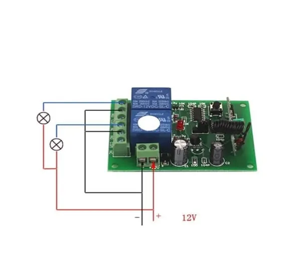 2 Channel RF Wireless System Remote Control Switch Module with Shell 12V 10A 315MHz for Smart Home