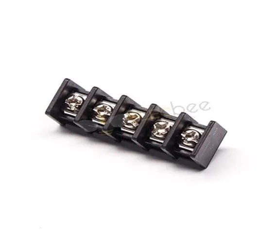 5 Pin Terminal Block Connector Straight Through Hole Black Barrier Terminal