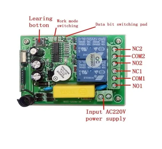 2 Channel Wireless 433Mhz Remote Control Switch Module AK RK02S 220B With RF Remote Controller Transmitter