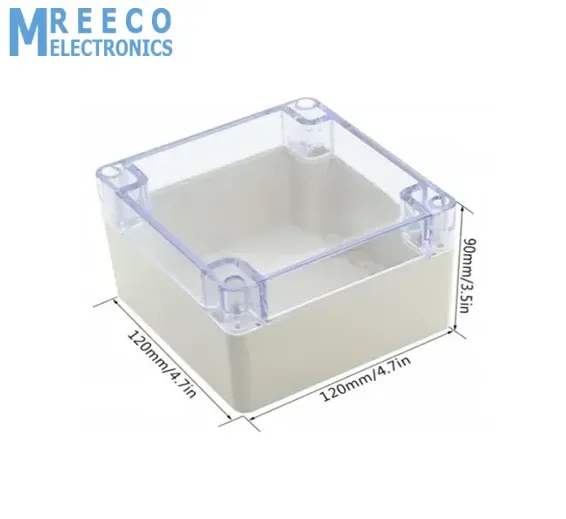 4.7 x 4.7 x 3.5 (120mmx120mmx90mm) Plastic Electronic Project Box Junction Enclosure Case Box Waterproof Clear Cover