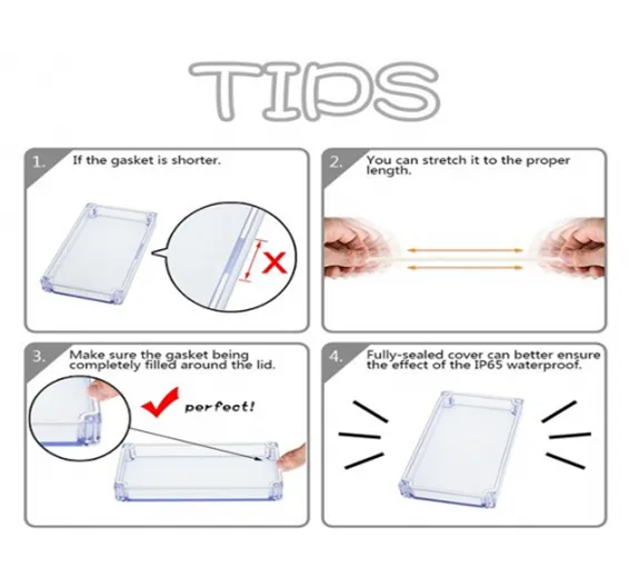 4.7 x 4.7 x 3.5 (120mmx120mmx90mm) Plastic Electronic Project Box Junction Enclosure Case Box Waterproof Clear Cover