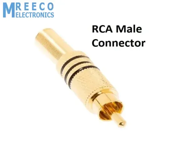 RCA Connector Gold Plated Male Plug Audio Video Adapter Coaxal Cable Metal Connector