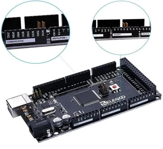 Original ELEGOO Arduino MEGA R3 Board ATmega 2560 With USB Cable Compatible with Arduino IDE Projects Italy Quality