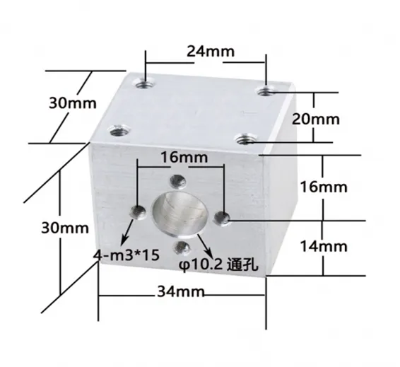 T8 Aluminum Screw Conversion Nut Seat For 3d Printer Lead Screw Housing Mounting Bracket