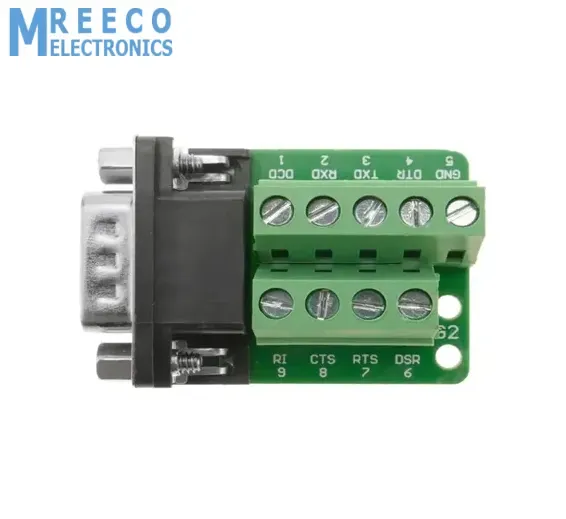 RS232 Adapter serial connection DB9-male to 9-pin terminal block Breakout Board