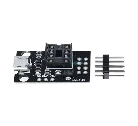 Pluggable Development Programming Board HW-260 For ATtiny13A/25/45 Micro Usb Power Connector Module