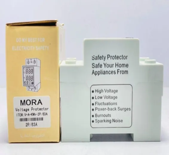 MORA 63A OVER AND UNDER VOLTAGE AND CURRENT PROTECTION RELAY with KWH 3 in 1 in Pakistan