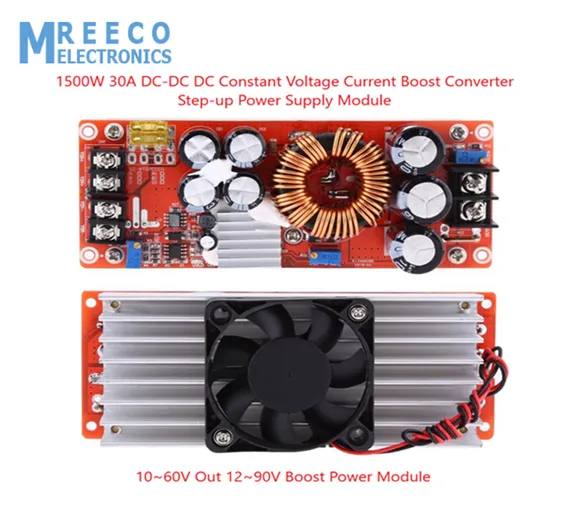 1500W 30A DC-DC DC Constant Voltage Current Boost Converter Step-up Power Supply Module 10~60V Out 12~90V Boost Power Module