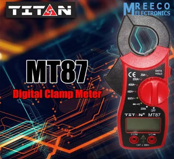 Titan MT87 Portable Digital Clamp Meter Multimeter Ammeter With Measurement AC/DC Voltage (AC Current) Tester Multi-test Resistance