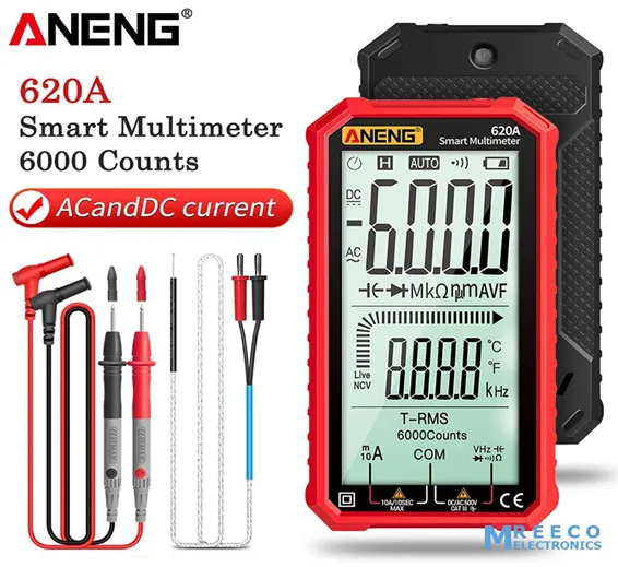 ANENG 620A Digital Smart Multimeter Transistor Testers 6000 Counts True RMS Auto Electrical Capacitance Meter Temp Resistance