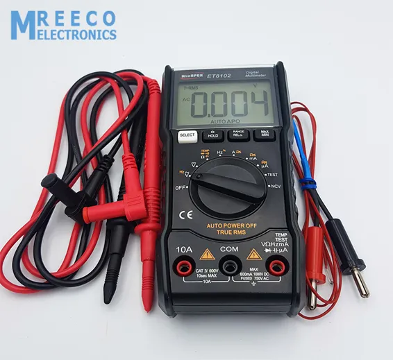 ET8102 True RMS Digital Display Pocket Size Multimeter 1000V 10A Voltmeter Ammeter