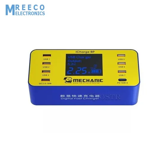 Mechanic iCharge 8P / 8S QC 3.0 Multi-port Smart Fast Charger with Digital Display